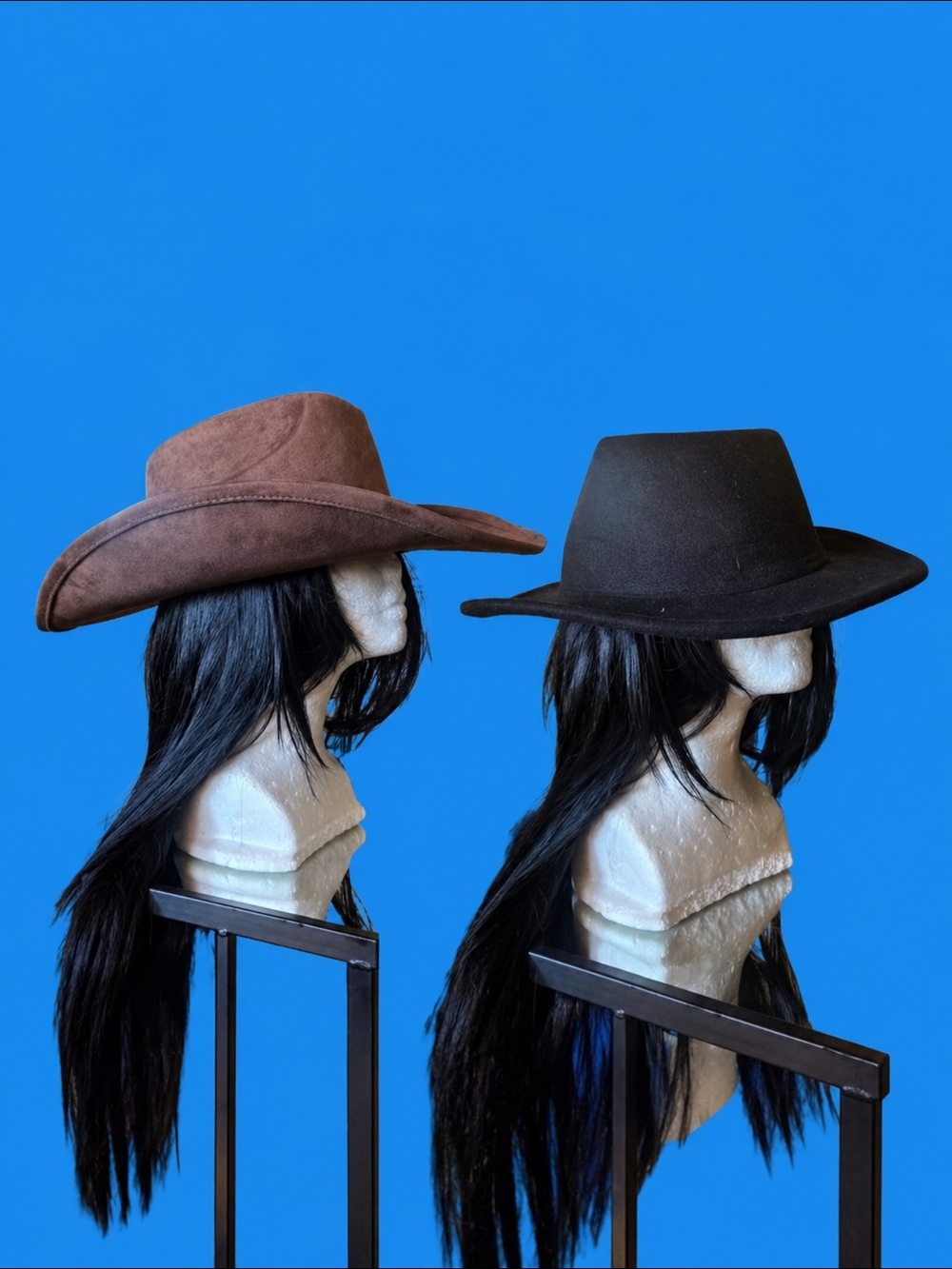 Brown & Black Cowboy Hat w/ Wide-Brim